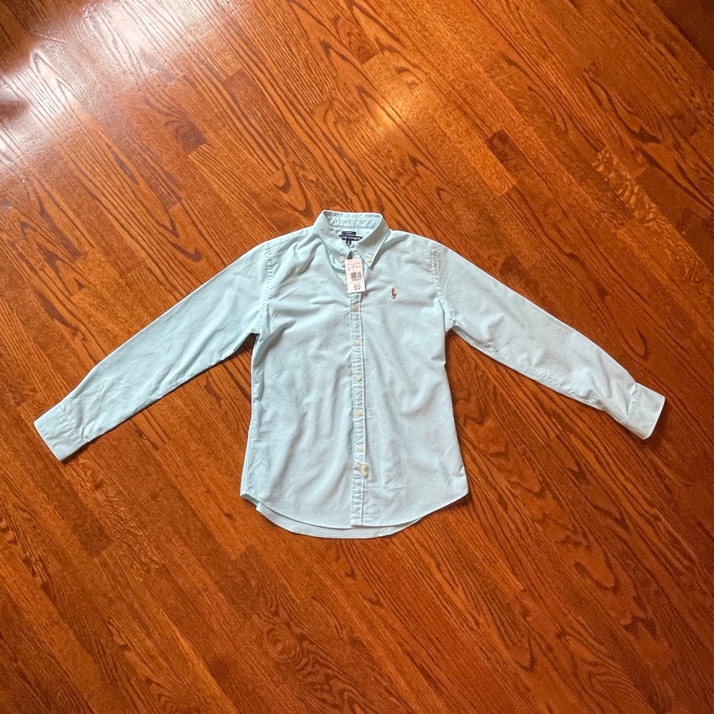 NWT Ralph Lauren Blue Slim Fit Shirt - Size 10